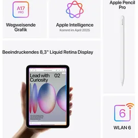 Apple iPad mini (7. Generation 2024) 128 GB Wi-Fi Space Grau