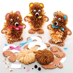 Teddybär Bommelset  (pro Set 3) Bastelsets