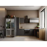 Respekta Winkelküche L-Form 370 cm Grau