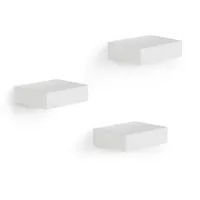 Umbra Vitrinenregale Set 3er Wandregal 3 x 10 x 10 cm Weiß