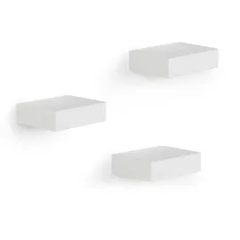 Umbra Vitrinenregale Set 3er Wandregal 3 x 10 x 10 cm Weiß