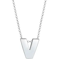 Elli Buchstabe V Initialen Trend Minimal 925 Silber Ketten   Damen 