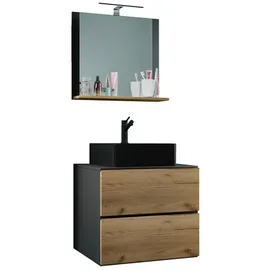 VCM 3-tlg Waschtisch Badmöbel Lendas 60 cm M Schublade