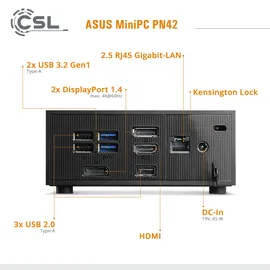 Asus Mini-PC PN42 Intel N100 2023 4K Ultra HD 3,4 GHz 16 GB RAM 2000 GB SSD Intel UHD Graphics Windows 11 Pro