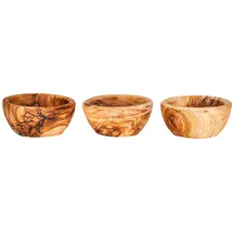 levandeo 3er Set Schüssel ca. 12x4cm Schale Holz Olivenholz Holzschale Salatschüssel Natur Unikat Tischdeko Brotschale Snackschale