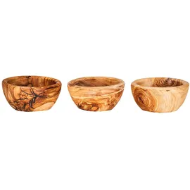 levandeo 3er Set Schüssel ca. 12x4cm Schale Holz Olivenholz Holzschale Salatschüssel Natur Unikat Tischdeko Brotschale Snackschale