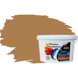 RyFo Colors Fassadenfarbe Silikonharz Fassadenfarbe Nougat 10l, 1 L ca. 6 m2, Wasserabweisend, diffusionsfähig, schützt vor Schmutz, Algen, Pilzen braun