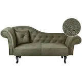 Beliani Chaiselongue, Grün, Dunkelbraun, 192x81x59 cm, Wohnzimmer, Sessel, Relaxliegen