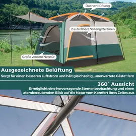 Costway Tunnelzelt 4-6 Personen Grün
