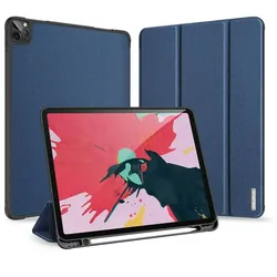DUX DUCIS Buch Tasche Hartschale mit Smart Sleep Standfunktion kompatibel mit IPAD PRO 11" 2020 Tablet Hülle Etui Brieftasche Schutzhülle Blau