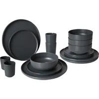 Bo-Camp Patom Melamin Campinggeschirr Set 16-tlg. anthrazit