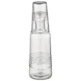 APS Glaskaraffe -OLD FASHIONED- Ø 9,5 cm, H: 31 cm Glas 2-teiliges Set, bestehend aus: - Glaskaraffe Ø 9,5 cm, H: 27 cm, 1 Liter - Trinkglas Ø 8 cm, H: 12 cm, 0,3 Liter