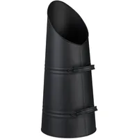 Relaxdays Kohlenschütte Metall 16L Schwarz