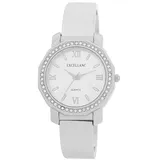 Excellanc Damen-Spangenuhr Metall Armreif Römischen Ziffern Länge 15 cm Quarz-Armbanduhr Geschenkidee für Frauen (Silber/Weiß)