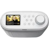 Hama Internetradio mit Digitalradio (WLAN/DAB+/DAB/UKW, Bluetooth, Spotify Streaming, 30 Speicherplätze, 2 Direktwahltasten, Radiowecker, Unterbauradio, 2,4 + 5 GHz, 2,4“ Farbdisplay, 5W) weiß