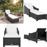 Vidaxl - Sonnenliege Mit Cremeweißer Auflage Poly Rattan Schwarz - Sonnenliege - Gartenliege - Outdoor Möbel - Rattan Liege - Poolside Lounge Chair - Home & Living