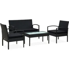 vidaXL Garten-Lounge-Set 4-tlg. schwarz