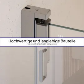 Moments of Glass Stella Duschtür rechts 82 x 190 cm 6 mm Klarglas ESG Sicherheitsglas mit Nano