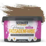 SEEBAUER diy Silikonharz-Fassadenfarbe Braun 2,5L für Außen (No. 642 Pure Earth) Selbstreinigende Fassadenfarbe mit Lotuseffekt - Geeignet für Putz, Mauerwerk und Beton