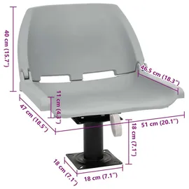 vidaXL Bootssitz mit Podest 360° Drehbar - Grau