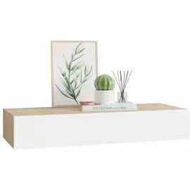 vidaXL Wandregal 60 x 23,5 x 10 cm Eichen-Optik und Weiß
