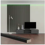 HEXIM Wandpaneel Briona Schwarz 4 St. 270 x 4 x 1,6 cm