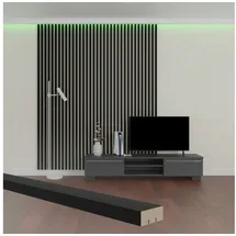 HEXIM Wandpaneel Briona Schwarz 4 St. 270 x 4 x 1,6 cm