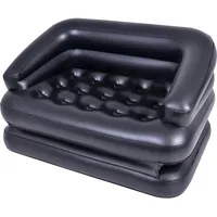 Avenli Luftsofa, Schwarz, Kunststoff, Uni, Rechteckig, 138x62x198 cm, Wohnzimmer,