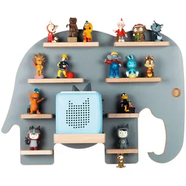 BOARTI Kinderregal Elefant grau 38 Tonies Holz