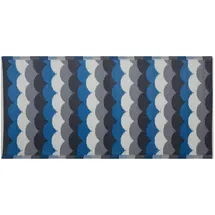 Beliani Outdoor Teppich grau-blau 90x180 cm Bodenschutzmatte Kunststoffmatte Bellary