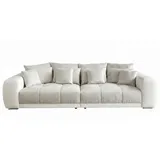 luma-home Big-Sofa Kunstleder 2-Sitzer Grau/Beige