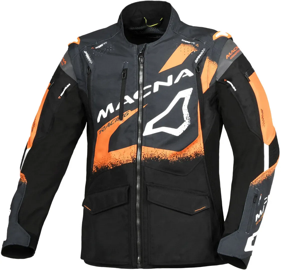 Macna Landmark Motocross Jacke, schwarz-grau-orange, Größe M für Männer