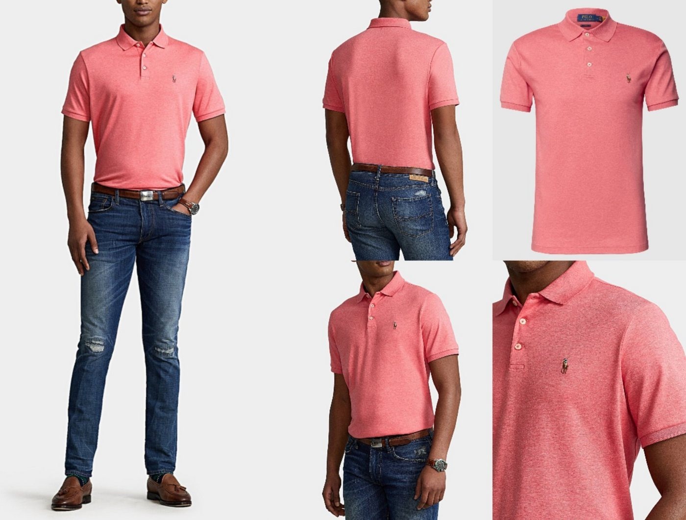 Ralph Lauren Poloshirt Polo Ralph Lauren Slim-Fit Polohemd Weiches Hemd T-Shirt Soft Shirt Po