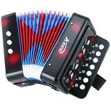 FunnyGoo Oostifun Kinder Kinder Knopf Akkordeon Spielzeug Tastaturinstrumente mit 7 Höhen, 3 Luftventile, Handschlaufe, Early Learning Eduction Instrument Musikspielzeug für Anfänger Schwarz