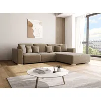 Ecksofa mit Schlaffunktion GUSTO L Monolith 09 Rechts - Braun