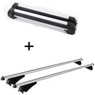 VDP Dachträger, Skiträger VDP-S4 4 Paar Ski + Relingträger Tiger L kompatibel mit Seat Ibiza ST ab 2010