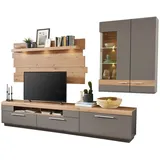 Innostyle Möbelvertriebs GmbH & Co.KG Wohnwand LUCERA, Artisan Eiche Dekor - Basalt matt Dekor - 4-teilig - LED-Beleuchtung