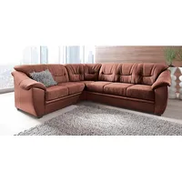 Ecksofa SIT & MORE "Savona L-Form" Sofas Gr. B/H/T: 262cm x 90cm x 212cm, Kunstleder SOFTLUX, langer Schenkel rechts, ohne Bettfunktion, braun (kastanie) wahlweise mit Bettfunktion, inklusive Federkern, frei im Raum stellbar