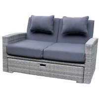 Green Spirit Loungesofa »Sunny« Multifunktions Gartensofa Rattan Lounge Sofa Garten Bett, Set 1 Teile, Polyrattan, grau, wetterfest - Garten, Terrasse, Balkon & Outdoor grau