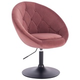 Woltu WOLTU® 1 x Barsessel Loungesessel mit Armlehne, stufenlose Höhenverstellung, Samt, Rosa