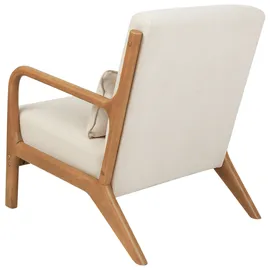 Beliani Sessel Skovde Stoff 72 x 71 x 70 cm Beige mit Kissen