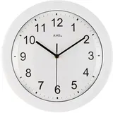 Funkwanduhr AMS "F5934", weiß, Wanduhren, B/H/L: 4cm, Quarzuhr,Wohnzimmer,Esszimmer,Küche,Arbeitszimmer,Büro, Flur