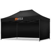 Tourtecs Rennzelt 4,5 x 3 m inkl. 4 Seitenteile Schwarz