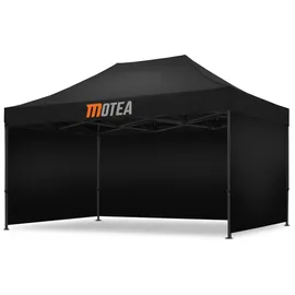 Tourtecs Rennzelt 4,5 x 3 m inkl. 4 Seitenteile Schwarz