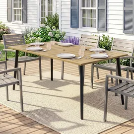 Outsunny Gartentisch 150 x 90 x 73 cm Braun