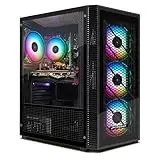 STGsivir Gaming PC, Intel 10th Gen 3.5 GHz, AMD Radeon RX 580 8GB GDDR5, 16GB RAM, 512GB SSD, WLAN 600M, BT 5.0, RGB Lüfter x 4, Windows 11, Gamer PC Computer Desktop
