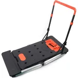 7-in-1 Arbeitsplattform - Klappbarer Arbeitstisch - Höhenverstellbar - Sägebock und Arbeitsbock - Arbeitsbühne - Transportwagen - Orange/Schwarz - Orange/Schwarz