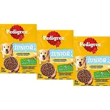 Pedigree 3x 3kg Pedigree Junior Geflügel & Gemüse Hundefutter trocken