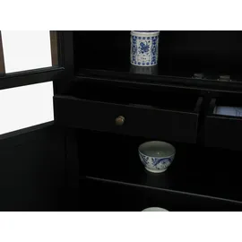VCM Vitrinenschrank Amaretta 110 x 45 x 200 cm Schwarz