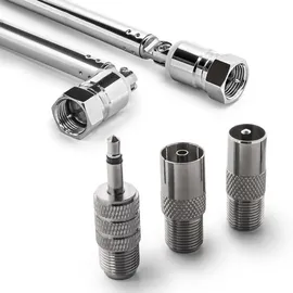 ADAPTER UNIVERSE 74cm Teleskop Antenne Ersatz F Stecker DAB UKW Radio FM AM Auto Audio